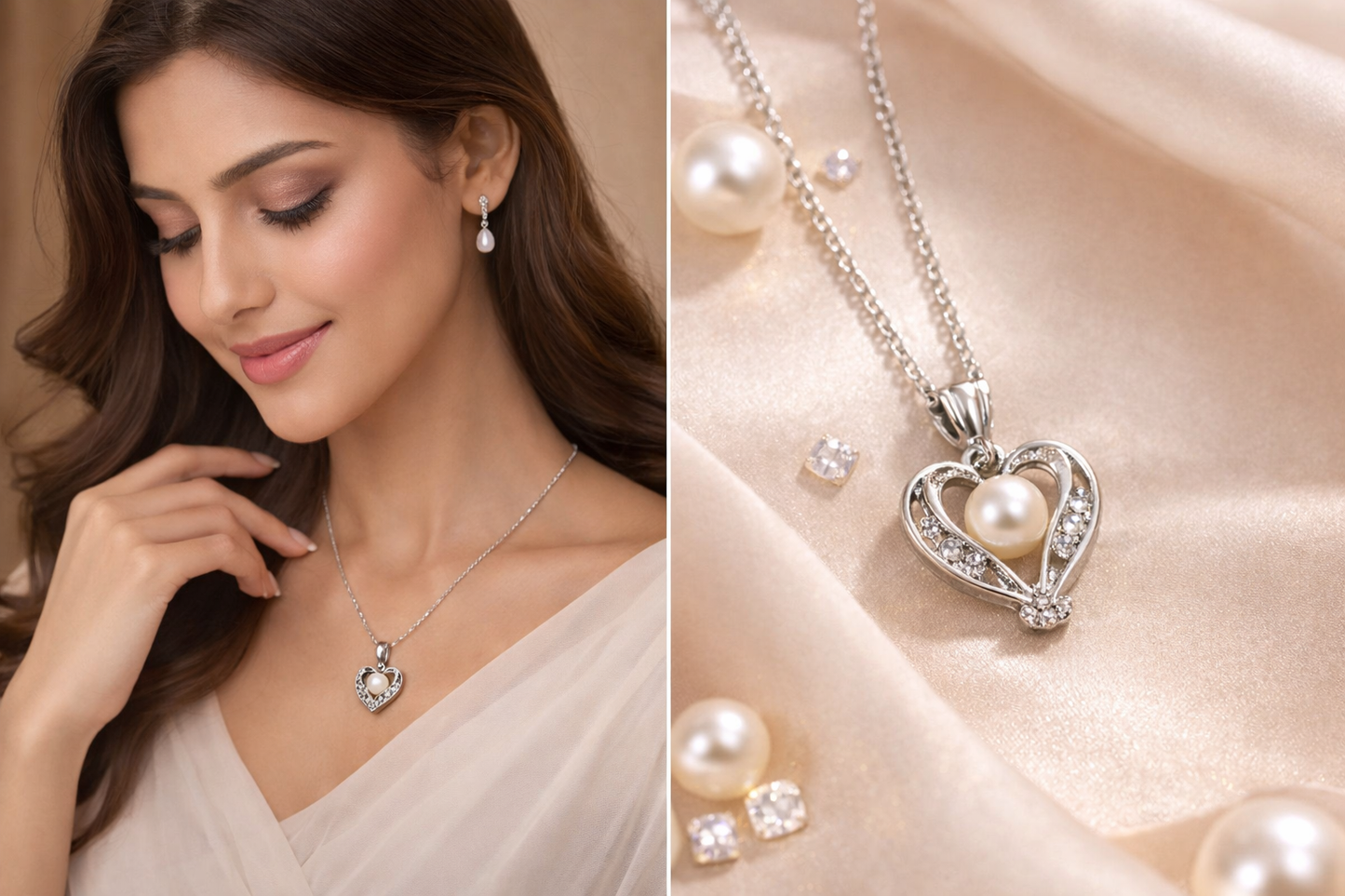 Freshwater Shell Canned Oyster Ocean Love Real Pearl Necklace Set