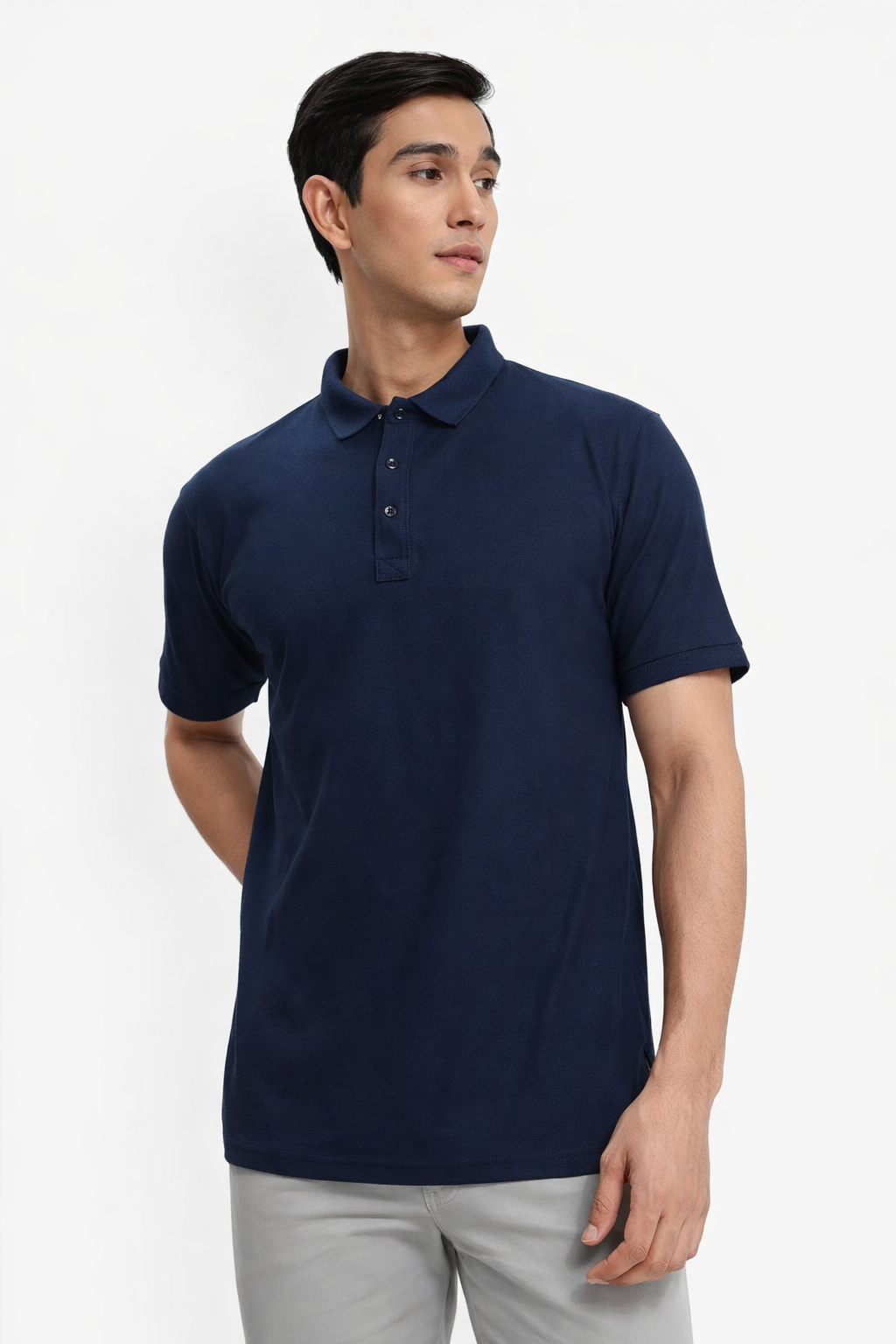 Poly Cotton Solid Half Sleeves Men's Polo T-Shirt (Pack of 3)