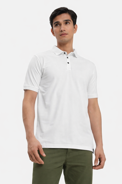 Poly Cotton Solid Half Sleeves Men's Polo T-Shirt (Pack of 3)